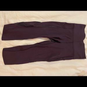 Lulu lemon crop leggings, purple, size 4